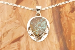 Genuine Number 8 Mine Turquoise Native American Pendant
